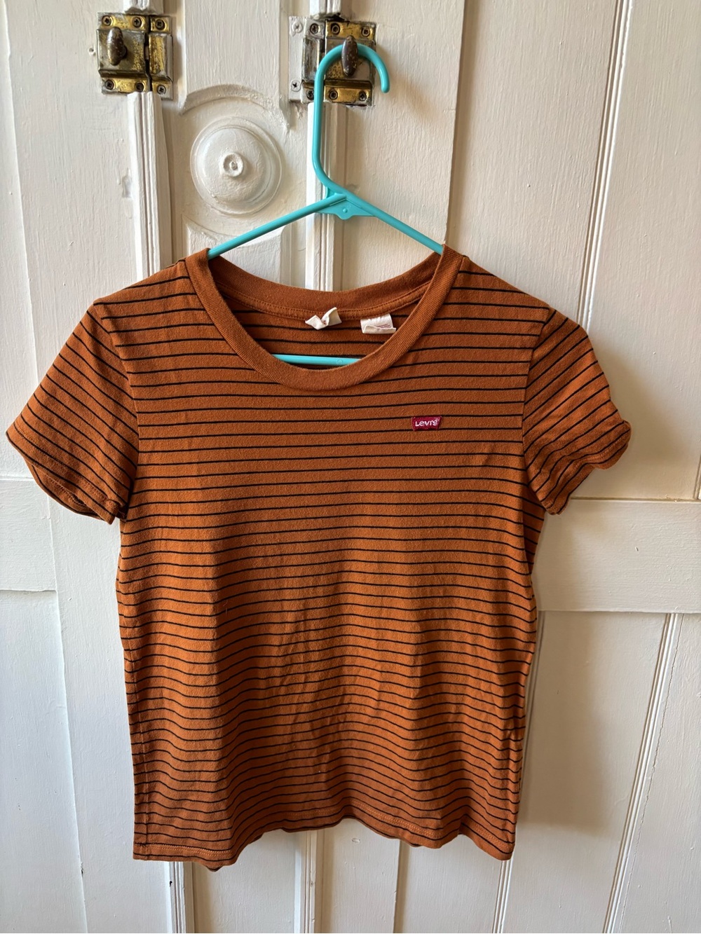 Levi's Burnt Orange Striped Crew Tee